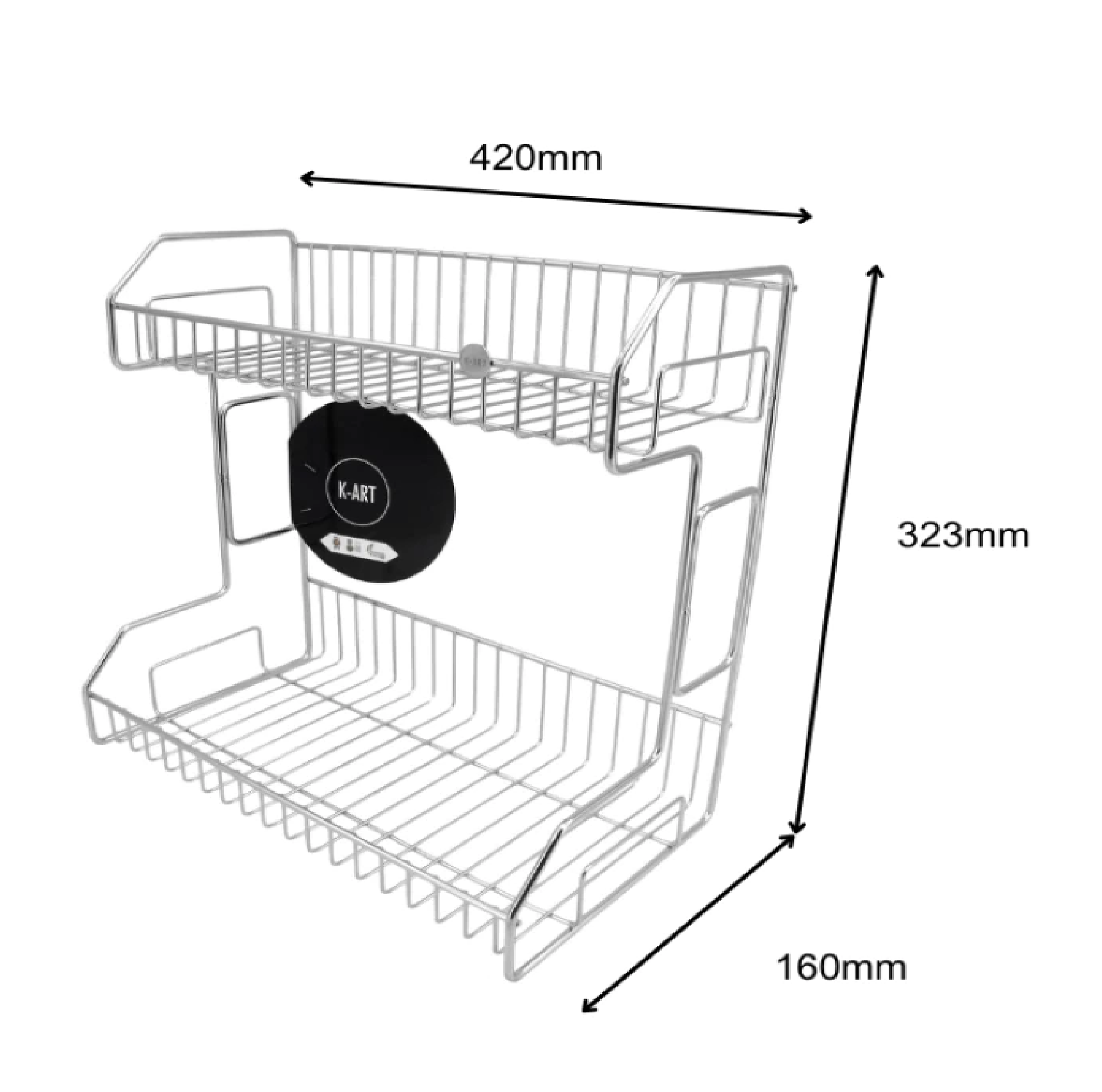 K-ART 2-TIER Stainless Steel RACK LARGE 42CM X 32CM X 16CM K434